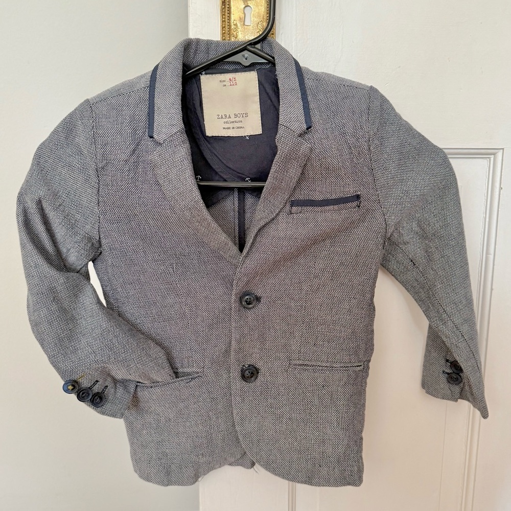 Gray Zara Boys Two button Blazer